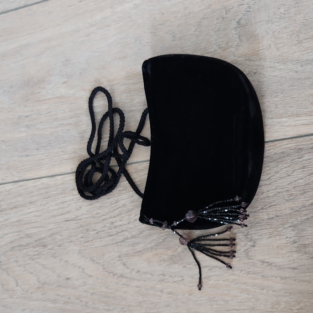 Vintage Black Velvet Evening Bag
